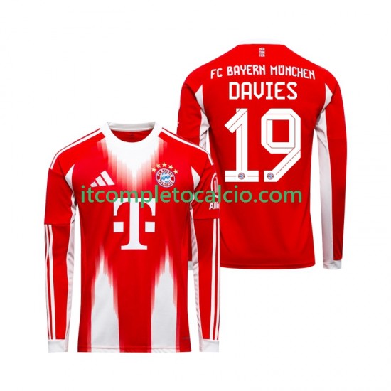 Maglia FC Bayern München Alphonso Davies 19 Divisa Home 2025-2026 Manica Lunga ,Uomo