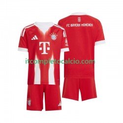Maglia FC Bayern München Divisa Home 2025-2026 Manica Corta ,Bambino