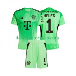 Maglia FC Bayern München Manuel Neuer 1 Portiere Divisa Home 2025-2026 Manica Corta ,Bambino