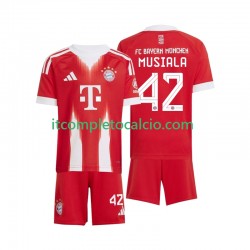 Maglia FC Bayern München Jamal Musiala 42 Divisa Home 2025-2026 Manica Corta ,Bambino