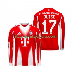 Maglia FC Bayern München Michael Olise 17 Divisa Home 2025-2026 Manica Lunga ,Uomo
