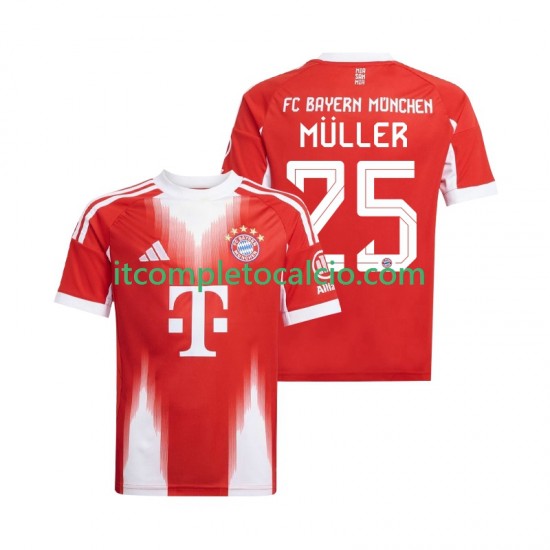 Maglia FC Bayern München Thomas Muller 25 Divisa Home 2025-2026 Manica Corta ,Uomo