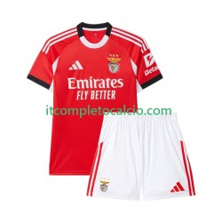 Maglia Benfica Divisa Home 2025-2026 Manica Corta ,Bambino