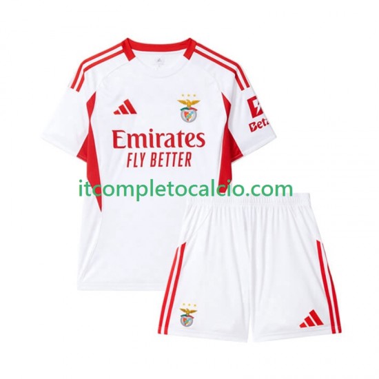 Maglia Benfica Terza Divisa 2025-2026 Manica Corta ,Bambino