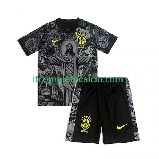 Brasile Cheist the Redeemer Football Shirts Divisa Home 2024 Manica Corta ,Bambino