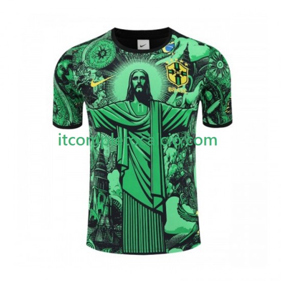 Maglia Brasile Jesus Divisa Home 2024-2025 Verde Manica Corta ,Uomo