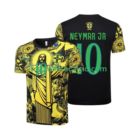 Maglia Brasile Neymar JR 10 Jesus Divisa Home 2024 Manica Corta ,Uomo
