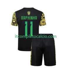 Maglia Brasile RAPHINHA 11 Jesus Divisa Home 2024 Manica Corta ,Bambino