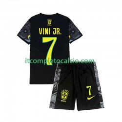 Brasile Vinicius Junior 7 Cheist the Redeemer Football Shirts Divisa Home 2024 Manica Corta ,Bambino