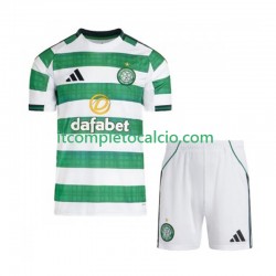 Maglia Celtic FC Divisa Home 2025-2026 Manica Corta ,Bambino