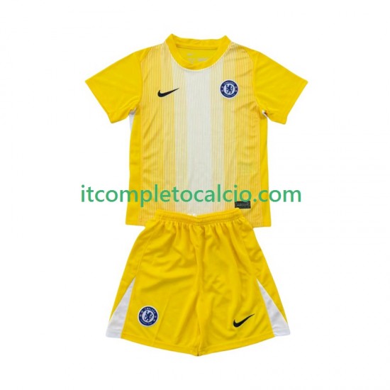Maglia Chelsea Portiere Terza Divisa 2025-2026 Manica Corta ,Bambino