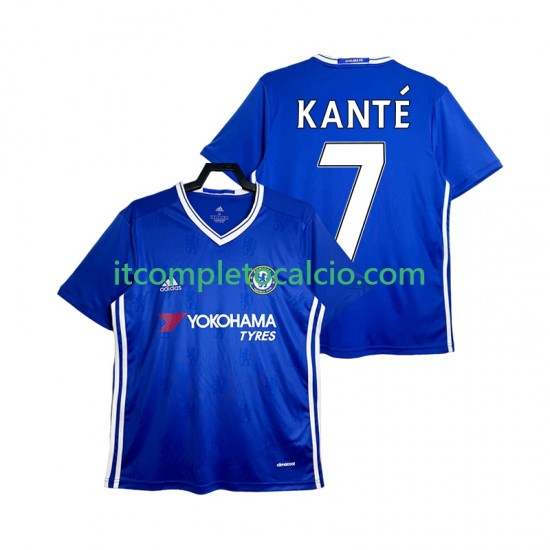 Maglia Chelsea KANTE 7 2016-2017 Retro Divisa Home Manica Corta ,Uomo