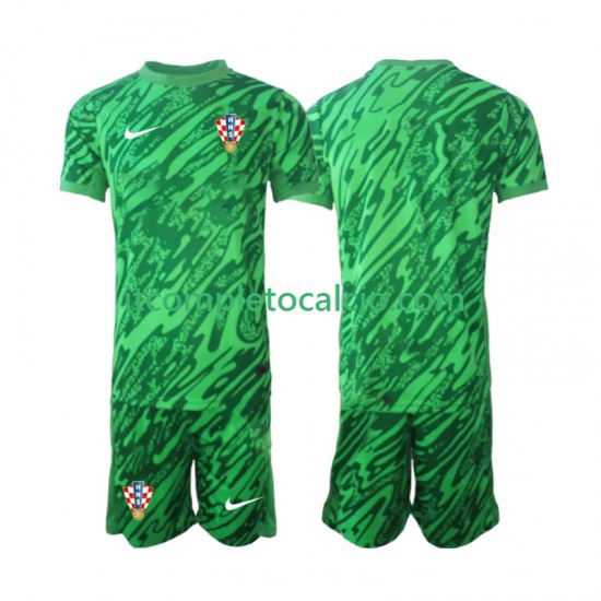 Maglia Croazia Portiere Divisa Away 2024 Manica Corta ,Bambino