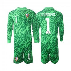 Maglia Croazia DOMINIK LIVAKOVIC 1 Portiere Divisa Away 2024 Manica Lunga ,Bambino