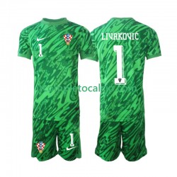 Maglia Croazia DOMINIK LIVAKOVIC 1 Portiere Divisa Away 2024 Manica Corta ,Bambino