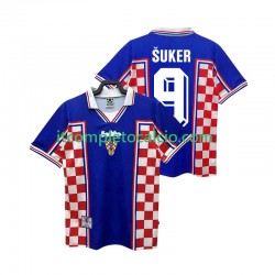 Maglia Croazia SUKER 9 Retro Divisa Away 1998 Manica Corta ,Uomo