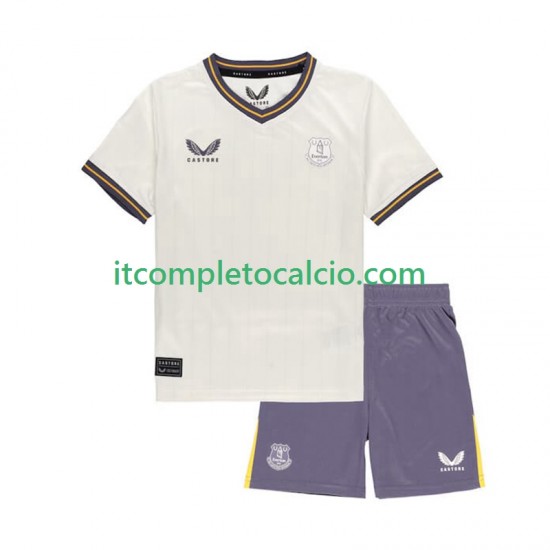 Maglia Everton Terza Divisa 2024-2025 Manica Corta ,Bambino