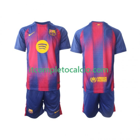 Maglia FC Barcelona Divisa Home 2025-2026 Manica Corta ,Bambino