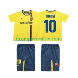 Maglia FC Barcelona Lionel Messi 10 2009 Retro Divisa Away 2008 Manica Corta ,Bambino