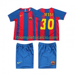 Maglia FC Barcelona Lionel Messi 10 Retro Divisa Home 2004 Manica Corta ,Bambino