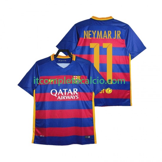 Maglia FC Barcelona Neymar JR 11 2015-2016 Retro Divisa Home Manica Corta ,Uomo