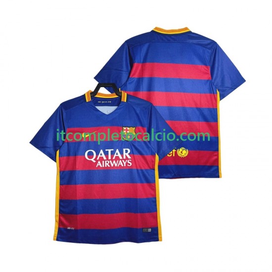 Maglia FC Barcelona 2015-2016 Retro Divisa Home Manica Corta ,Uomo