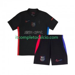 Maglia FC Barcelona TRAVIS SCOTT Divisa Away 2024-2025 Manica Corta ,Bambino