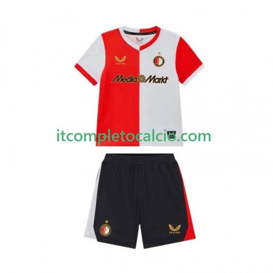 Maglia Feyenoord Rotterdam Divisa Home 2025-2026 Manica Corta ,Bambino