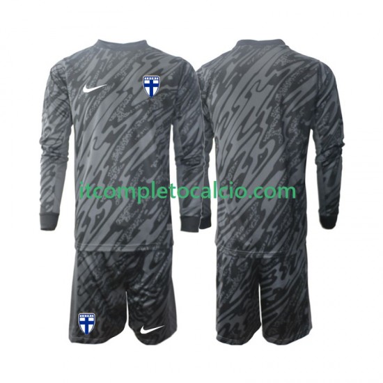 Maglia Finlandia Portiere Divisa Home 2024 Manica Lunga ,Bambino
