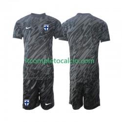 Maglia Finlandia Portiere Divisa Home 2024 Manica Corta ,Bambino