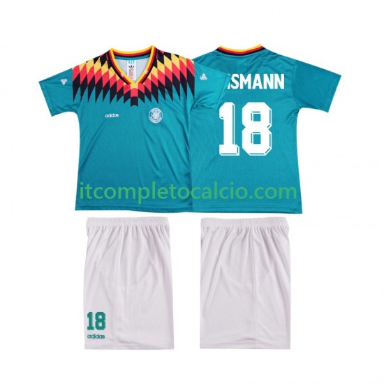 Maglia Germania KLINSMANN 18 Retro Divisa Away 1994 Manica Corta ,Bambino