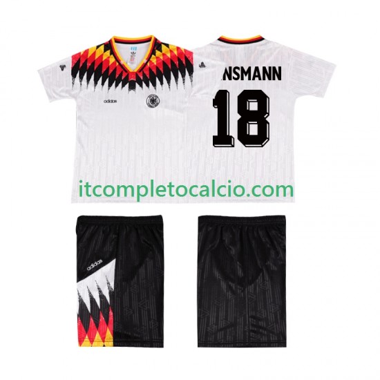 Maglia Germania KLINSMANN 18 Retro Divisa Home 1994 Manica Corta ,Bambino