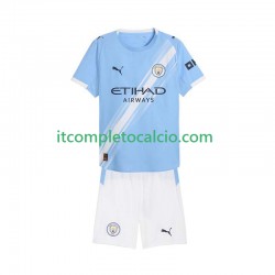 Maglia Manchester City Divisa Home 2025-2026 Manica Corta ,Bambino