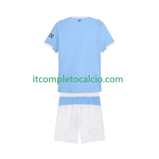 Maglia Manchester City Divisa Home 2025-2026 Manica Corta ,Bambino