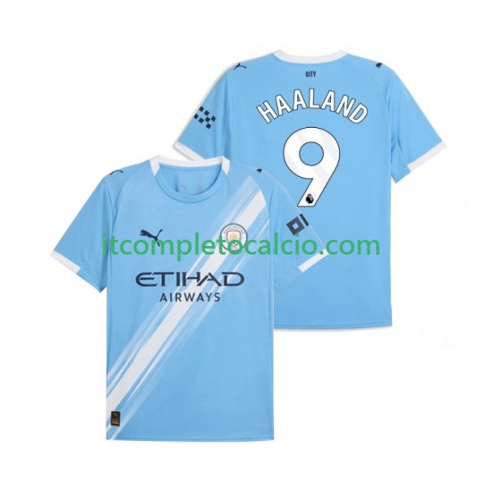 Maglia Manchester City Erling Haaland 9 Divisa Home 2025-2026 Manica Corta ,Uomo