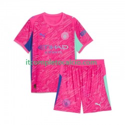 Maglia Manchester City Portiere Divisa Away 2025-2026 Manica Corta ,Bambino