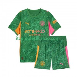 Maglia Manchester City Portiere Divisa Home 2025-2026 Manica Corta ,Bambino