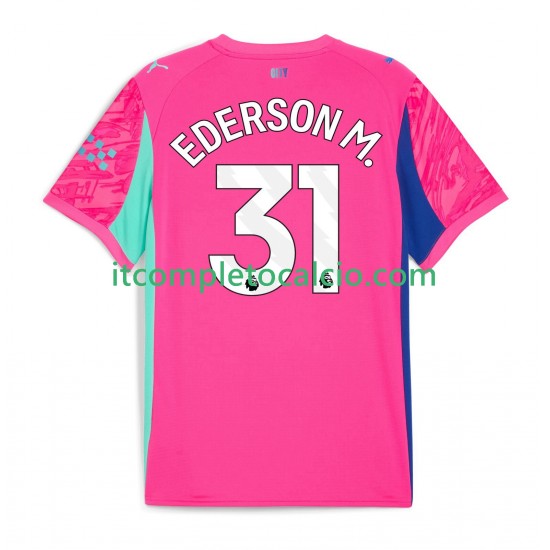 Maglia Manchester City Ederson Moraes 31 Portiere Divisa Away 2025-2026 Manica Corta ,Uomo