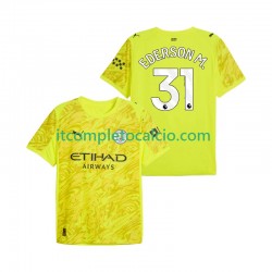Maglia Manchester City Ederson Moraes 31 Portiere Terza Divisa 2025-2026 Manica Corta ,Uomo