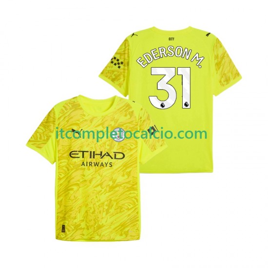 Maglia Manchester City Ederson Moraes 31 Portiere Terza Divisa 2025-2026 Manica Corta ,Uomo