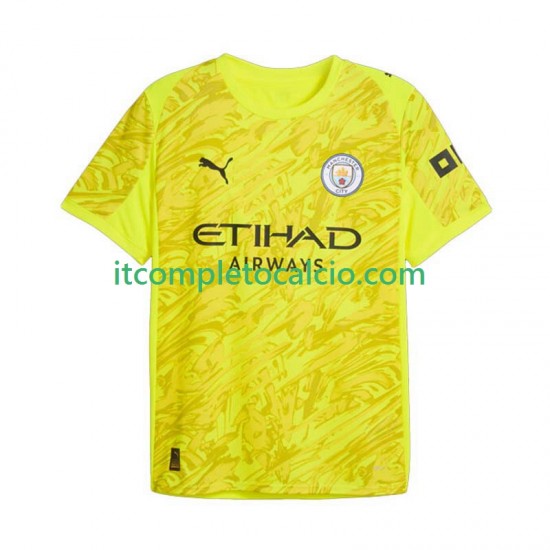 Maglia Manchester City Portiere Terza Divisa 2025-2026 Manica Corta ,Uomo