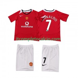 Maglia Manchester United Cristiano Ronaldo 7 Retro Divisa Home 2004 2006 Manica Corta ,Bambino