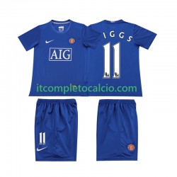 Maglia Manchester United GIGGS 11 Retro Divisa Away 2008 Manica Corta ,Bambino