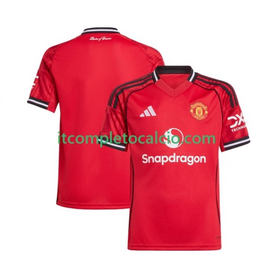 Maglia Manchester United Divisa Home 2025-2026 Manica Corta ,Uomo