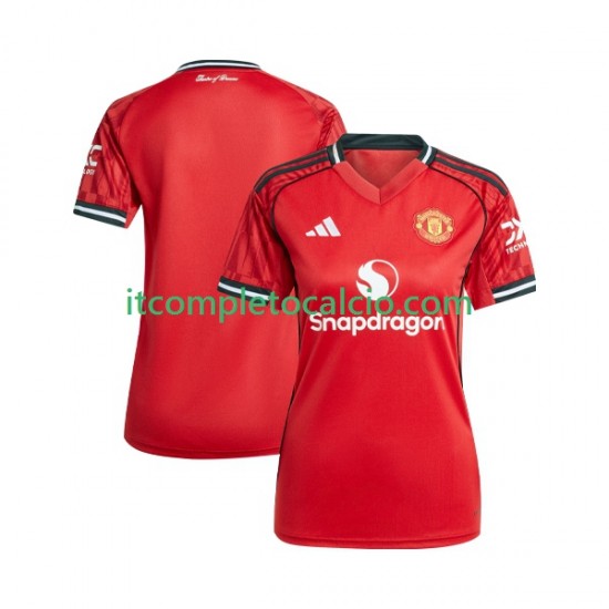 Maglia Manchester United Divisa Home 2025-2026 Manica Corta ,Donna