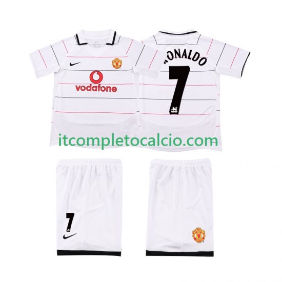 Maglia Manchester United Cristiano Ronaldo 7 2003 2005 Retro Divisa Home Manica Corta ,Bambino