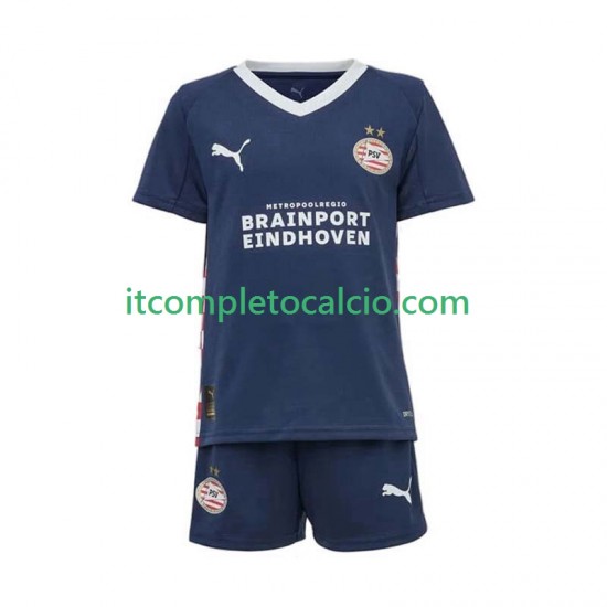 Maglia PSV Eindhoven Divisa Away 2025-2026 Manica Corta ,Bambino