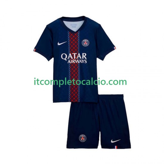 Maglia Paris Saint-Germain Divisa Home 2025-2026 Manica Corta ,Bambino
