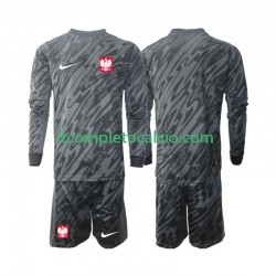 Maglia Polonia Portiere Divisa Away 2024 Manica Lunga ,Bambino