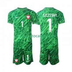 Maglia Polonia Szczesny 1 Portiere Terza Divisa 2024 Manica Corta ,Bambino